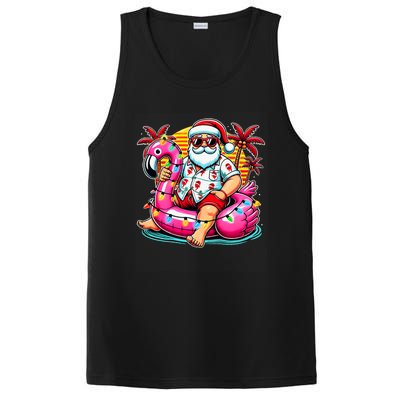 Christmas In July Santa Flamingo Float Summer Xmas PosiCharge Competitor Tank