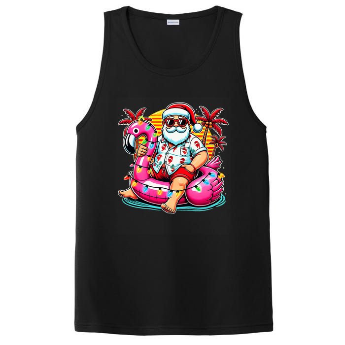 Christmas In July Santa Flamingo Float Summer Xmas PosiCharge Competitor Tank