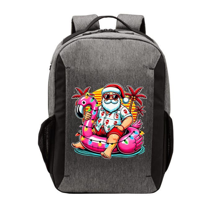 Christmas In July Santa Flamingo Float Summer Xmas Vector Backpack