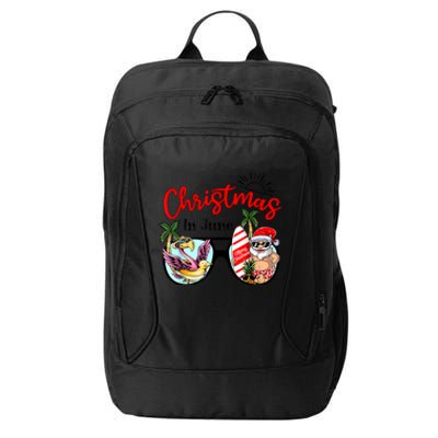 Christmas In June Sunglasses Santa Flamingo Summer Vacation City Backpack