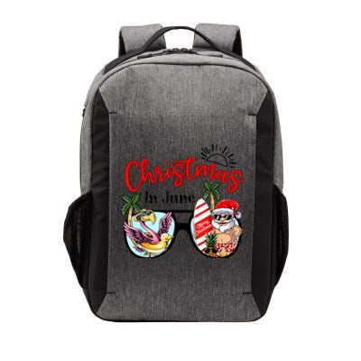 Christmas In June Sunglasses Santa Flamingo Summer Vacation Vector Backpack