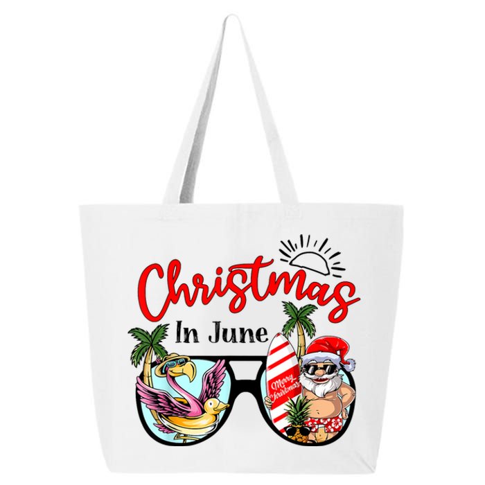 Christmas In June Sunglasses Santa Flamingo Summer Vacation 25L Jumbo Tote