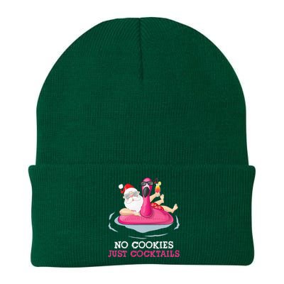 christmas in july no cookies just cocktails santa surfer Knit Cap Winter Beanie