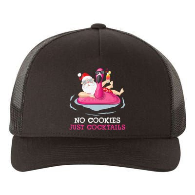 christmas in july no cookies just cocktails santa surfer Yupoong Adult 5-Panel Trucker Hat