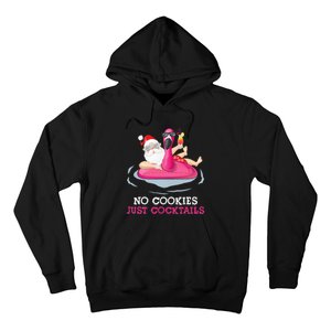 christmas in july no cookies just cocktails santa surfer Hoodie