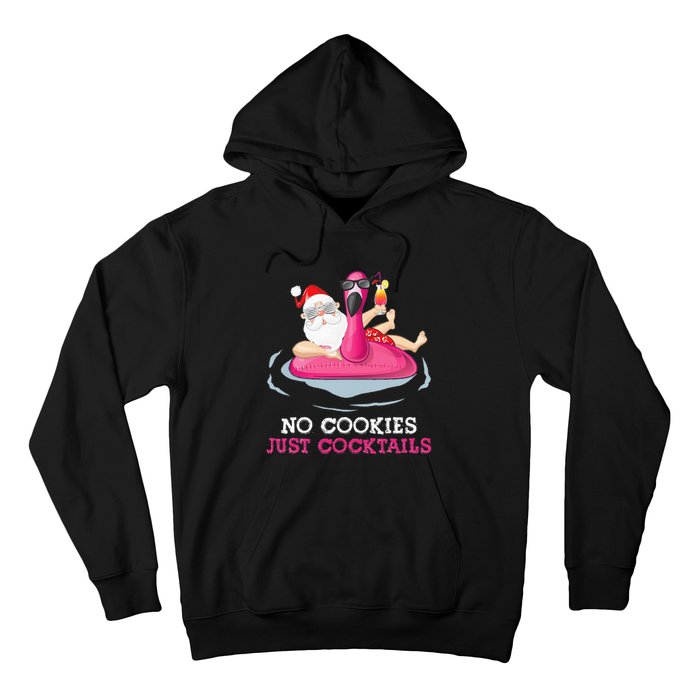 christmas in july no cookies just cocktails santa surfer Hoodie