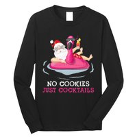 christmas in july no cookies just cocktails santa surfer Long Sleeve Shirt