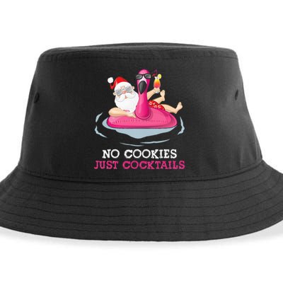 christmas in july no cookies just cocktails santa surfer Sustainable Bucket Hat