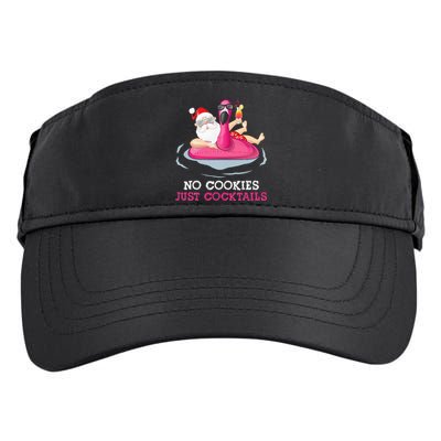 christmas in july no cookies just cocktails santa surfer Adult Drive Performance Visor