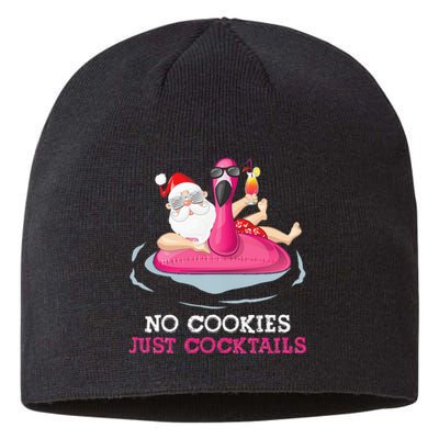 christmas in july no cookies just cocktails santa surfer Sustainable Beanie