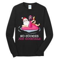 christmas in july no cookies just cocktails santa surfer Tall Long Sleeve T-Shirt