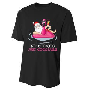 christmas in july no cookies just cocktails santa surfer Performance Sprint T-Shirt