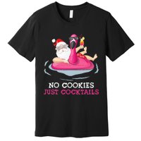 christmas in july no cookies just cocktails santa surfer Premium T-Shirt