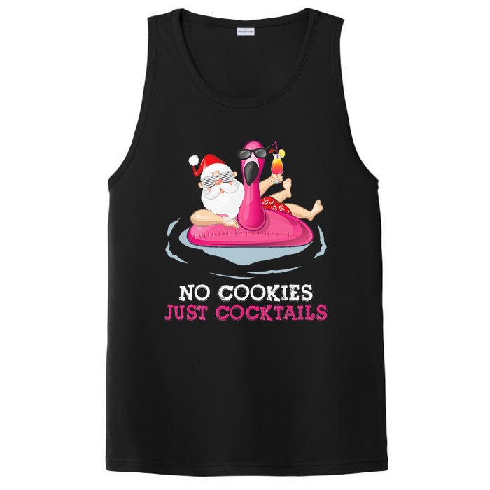 christmas in july no cookies just cocktails santa surfer PosiCharge Competitor Tank