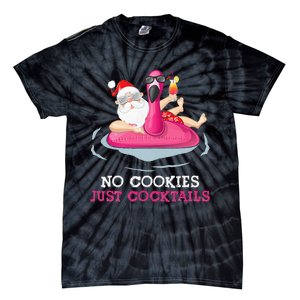 christmas in july no cookies just cocktails santa surfer Tie-Dye T-Shirt