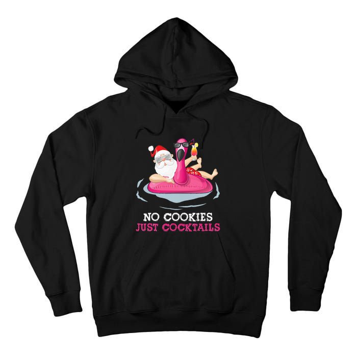 christmas in july no cookies just cocktails santa surfer Tall Hoodie