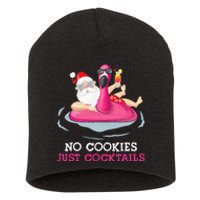 christmas in july no cookies just cocktails santa surfer Short Acrylic Beanie