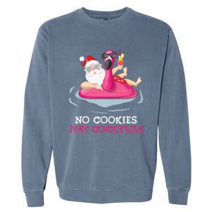 christmas in july no cookies just cocktails santa surfer Garment-Dyed Sweatshirt