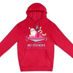 christmas in july no cookies just cocktails santa surfer Premium Pullover Hoodie