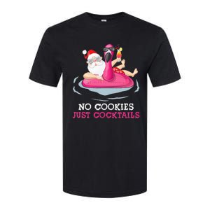 christmas in july no cookies just cocktails santa surfer Softstyle CVC T-Shirt