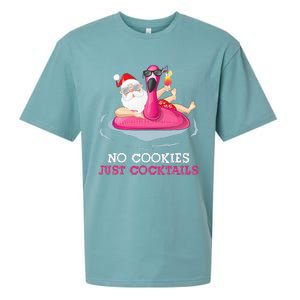 christmas in july no cookies just cocktails santa surfer Sueded Cloud Jersey T-Shirt