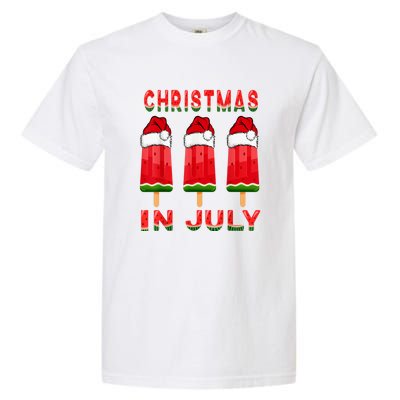 Christmas In July Watermelon Ice Pops Fun Christmas In July Garment-Dyed Heavyweight T-Shirt