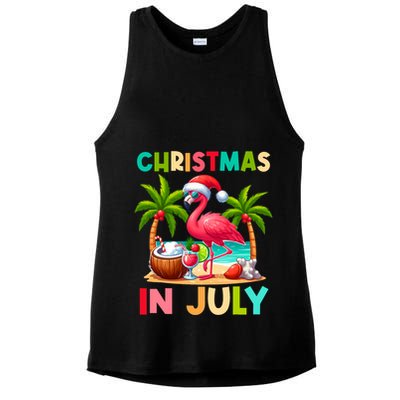 Christmas In July Beach Summer Ladies PosiCharge Tri-Blend Wicking Tank