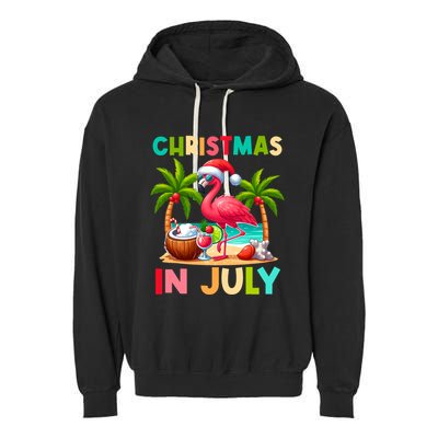 Christmas In July Beach Summer Garment-Dyed Fleece Hoodie