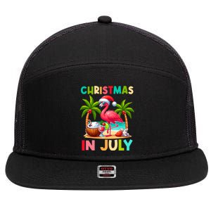 Christmas In July Beach Summer 7 Panel Mesh Trucker Snapback Hat