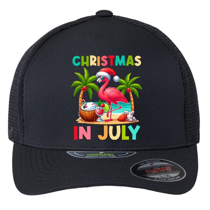 Christmas In July Beach Summer Flexfit Unipanel Trucker Cap