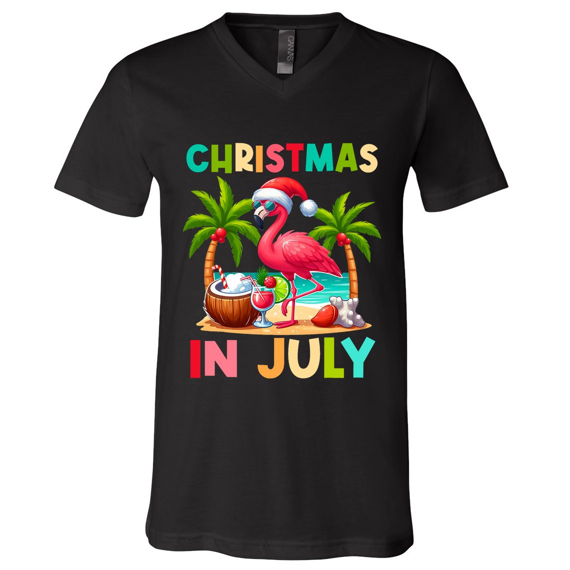 Christmas In July Beach Summer V-Neck T-Shirt