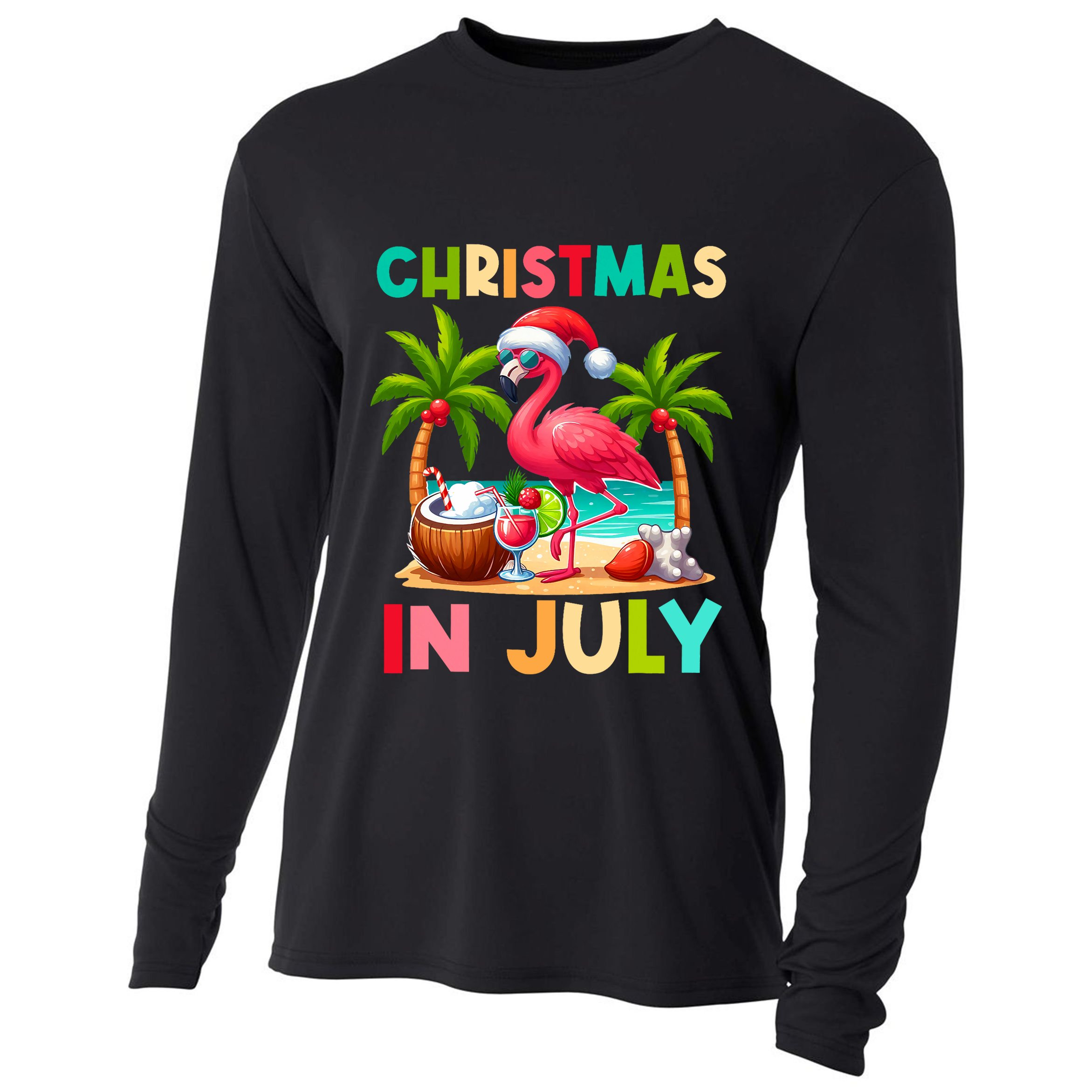 Christmas In July Beach Summer Cooling Performance Long Sleeve Crew