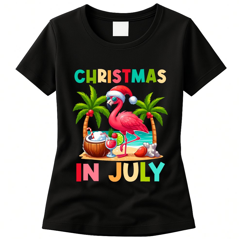 Christmas In July Beach Summer Womens T-Shirt