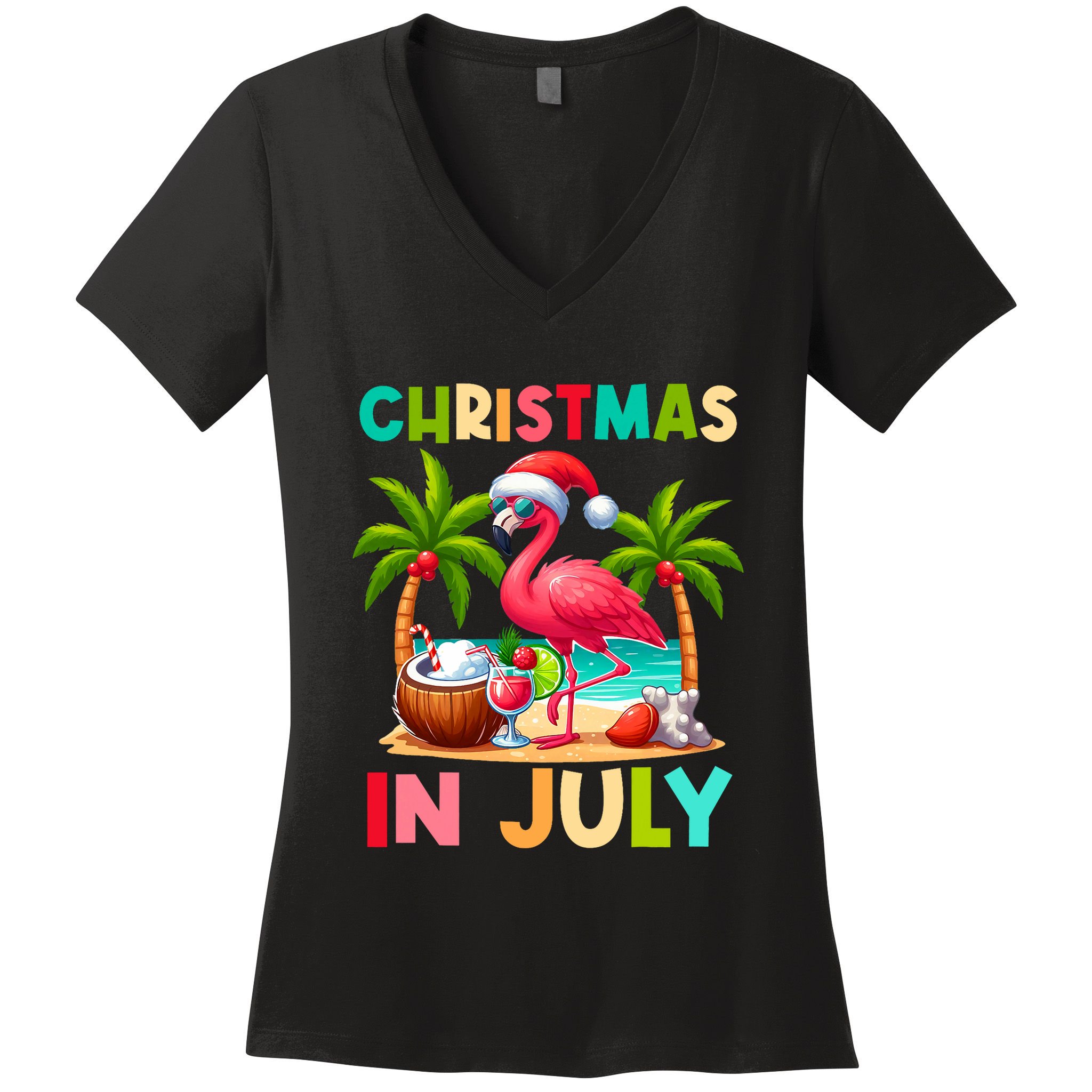 Christmas In July Beach Summer Women's V-Neck T-Shirt