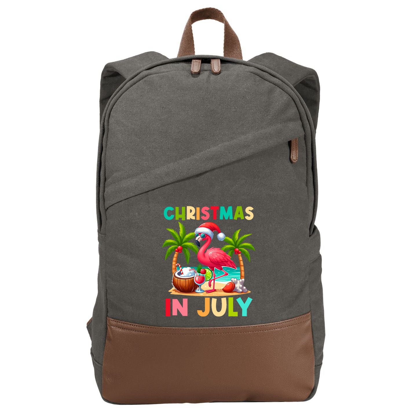 Christmas In July Beach Summer Cotton Canvas Backpack