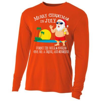 Christmas In July Pool Party Santa Vacation Gift Cooling Performance Long Sleeve Crew