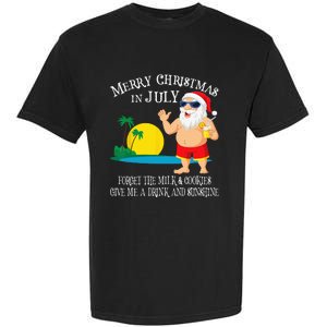 Christmas In July Pool Party Santa Vacation Gift Garment-Dyed Heavyweight T-Shirt