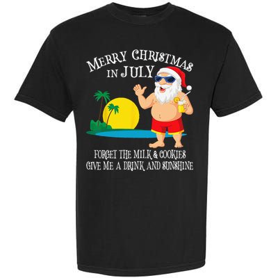 Christmas In July Pool Party Santa Vacation Gift Garment-Dyed Heavyweight T-Shirt