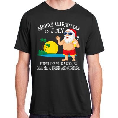 Christmas In July Pool Party Santa Vacation Gift Adult ChromaSoft Performance T-Shirt