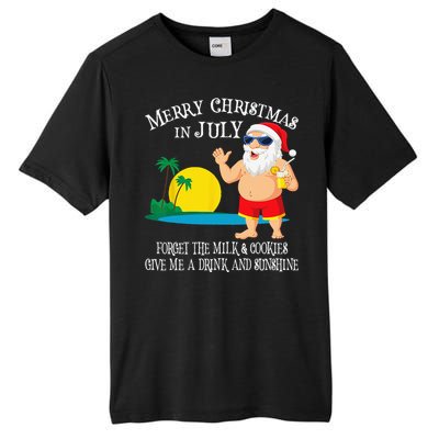 Christmas In July Pool Party Santa Vacation Gift Tall Fusion ChromaSoft Performance T-Shirt