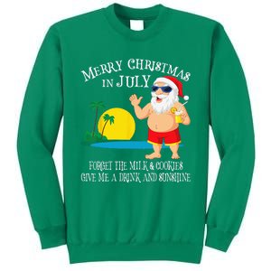 Christmas In July Pool Party Santa Vacation Gift Sweatshirt