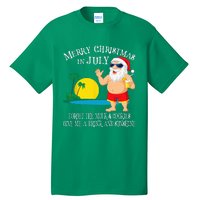 Christmas In July Pool Party Santa Vacation Gift Tall T-Shirt