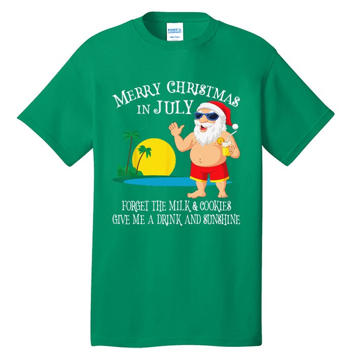 Christmas In July Pool Party Santa Vacation Gift Tall T-Shirt