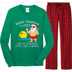 Christmas In July Pool Party Santa Vacation Gift Long Sleeve Pajama Set