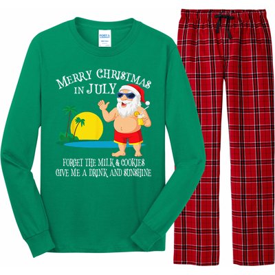 Christmas In July Pool Party Santa Vacation Gift Long Sleeve Pajama Set