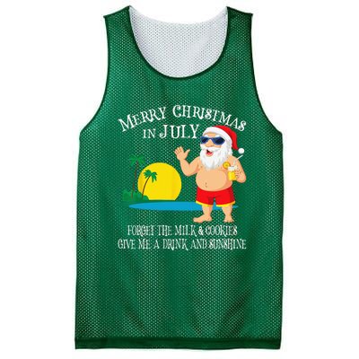 Christmas In July Pool Party Santa Vacation Gift Mesh Reversible Basketball Jersey Tank