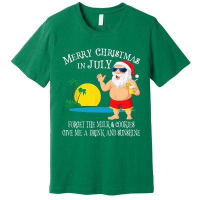 Christmas In July Pool Party Santa Vacation Gift Premium T-Shirt