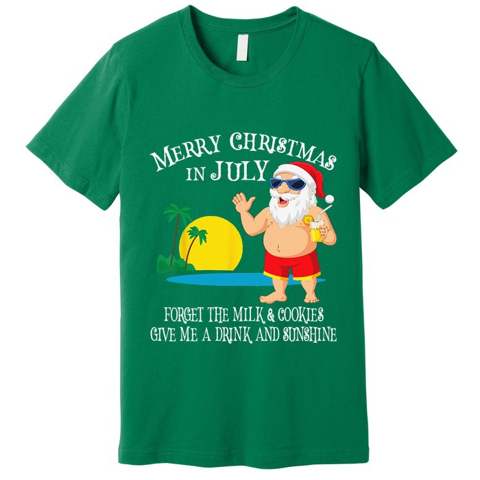 Christmas In July Pool Party Santa Vacation Gift Premium T-Shirt