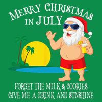 Christmas In July Pool Party Santa Vacation Gift Kids T-Shirt