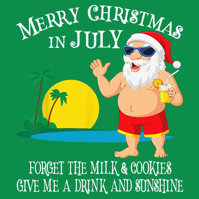 Christmas In July Pool Party Santa Vacation Gift Kids T-Shirt